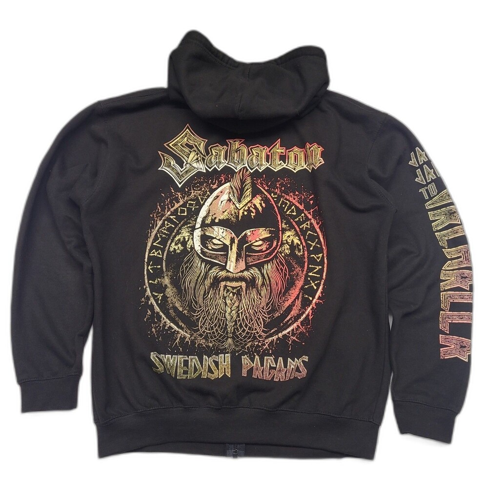 Sabaton Swedish Pagans Graphic Zip-Up Hoodie metal band merch